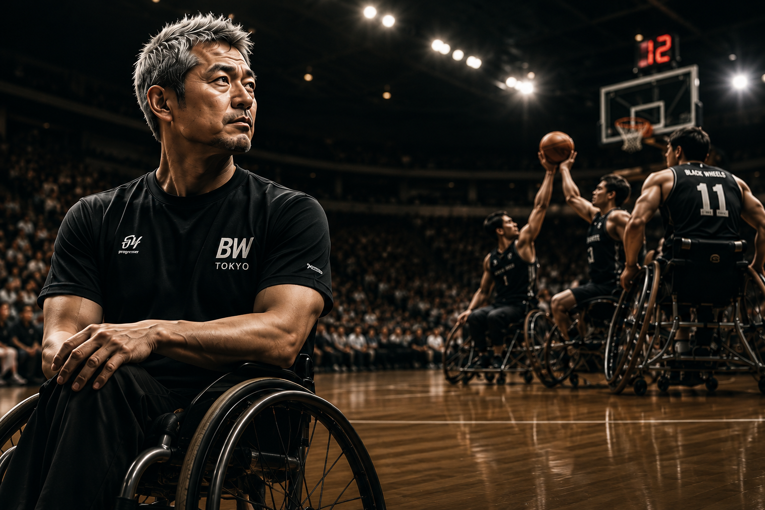 渡辺監督と試合中のBLACK WHEELS TOKYO